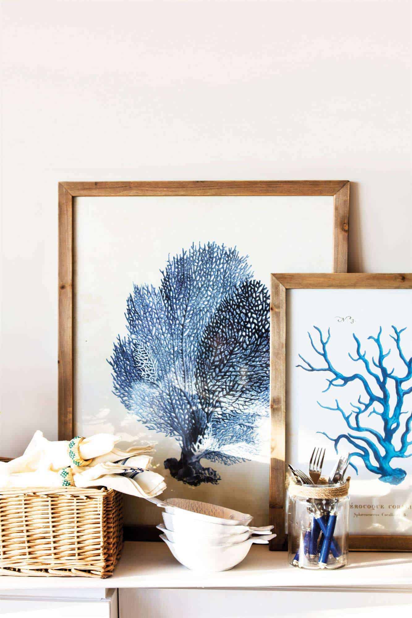 ¿Cómo cuelgo cuadros en el cabecero? 9 acuarelas