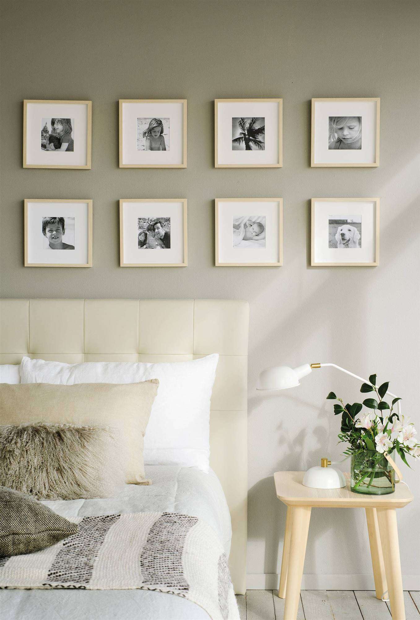 ¿Cómo cuelgo cuadros en el cabecero? 7 composion fotos